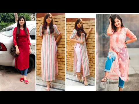 New Trendy Ways to Wear Kurti With Jeans 2019 | Long kurti designs, Kurti  designs, Kurti with jeans